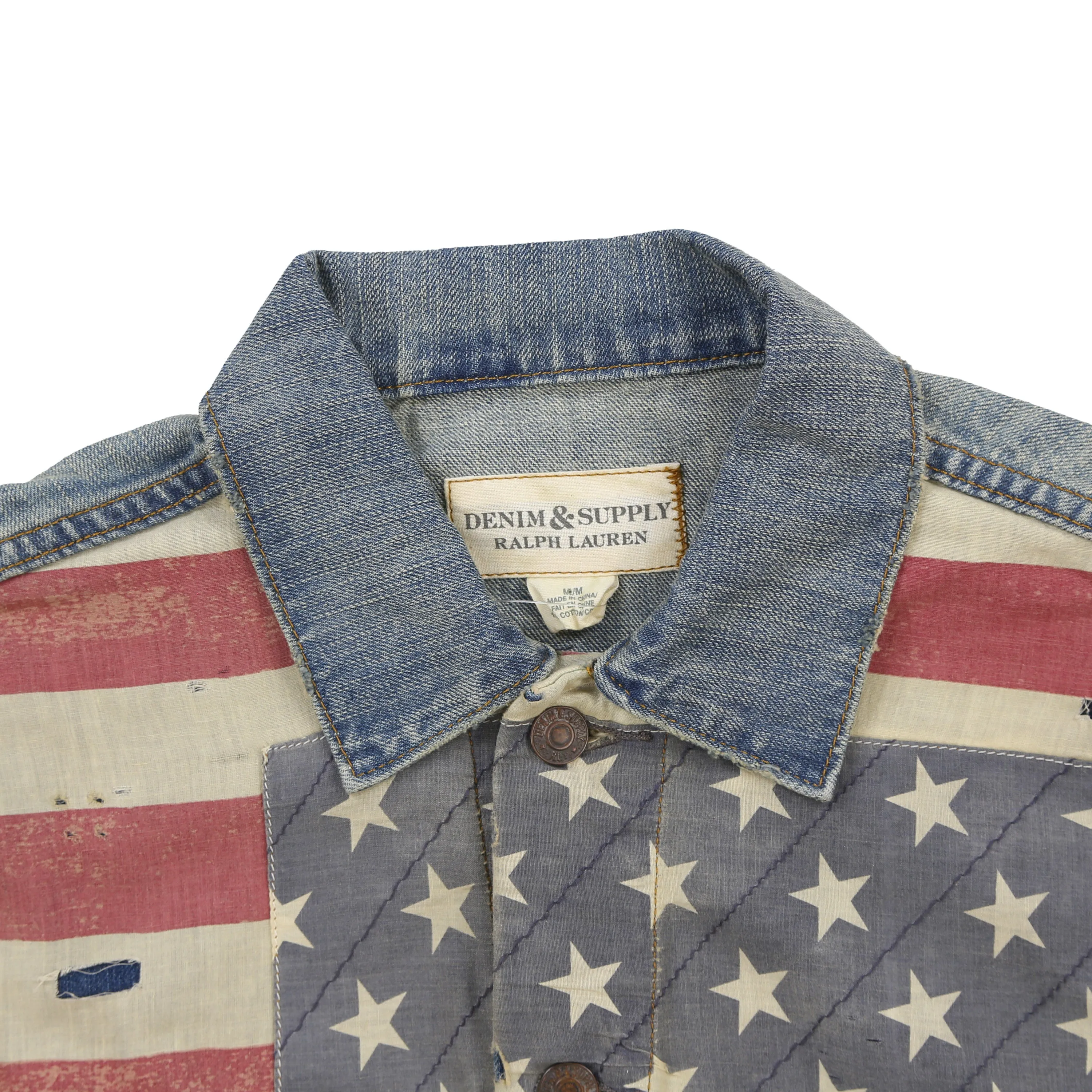 Ralph Lauren Denim & Supply Trucker Jacket with USA Flag Design