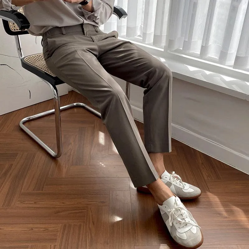 OH Casual Cropped Pleated Pants