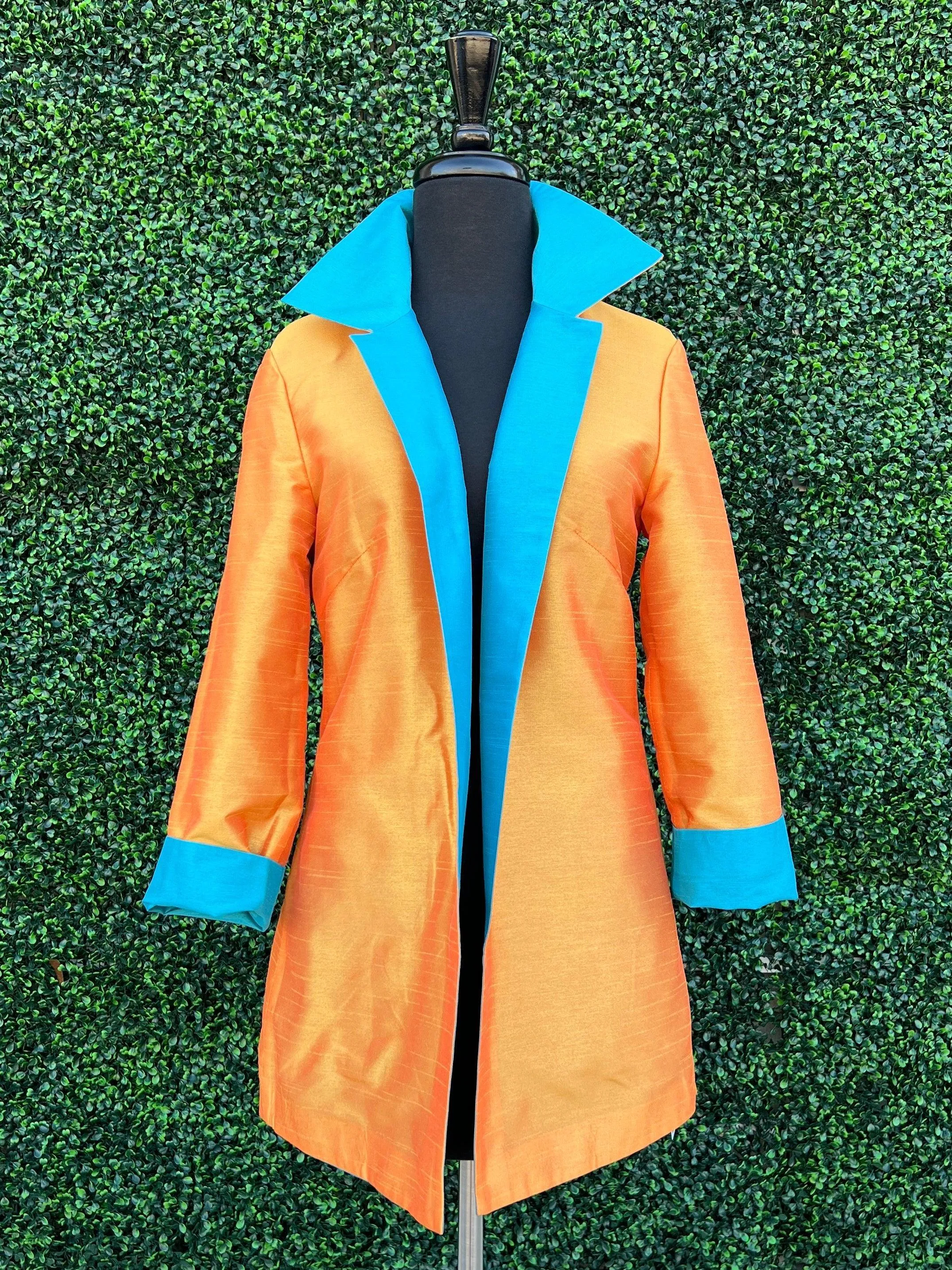 Orange and Turquoise Reversible Jacket