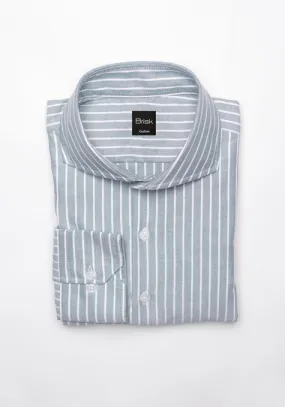 Pale Green Oxford Stripes Shirt