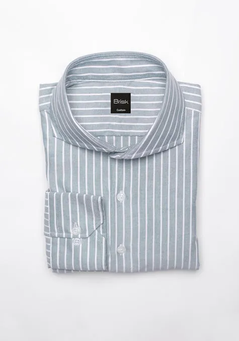 Pale Green Oxford Stripes Shirt