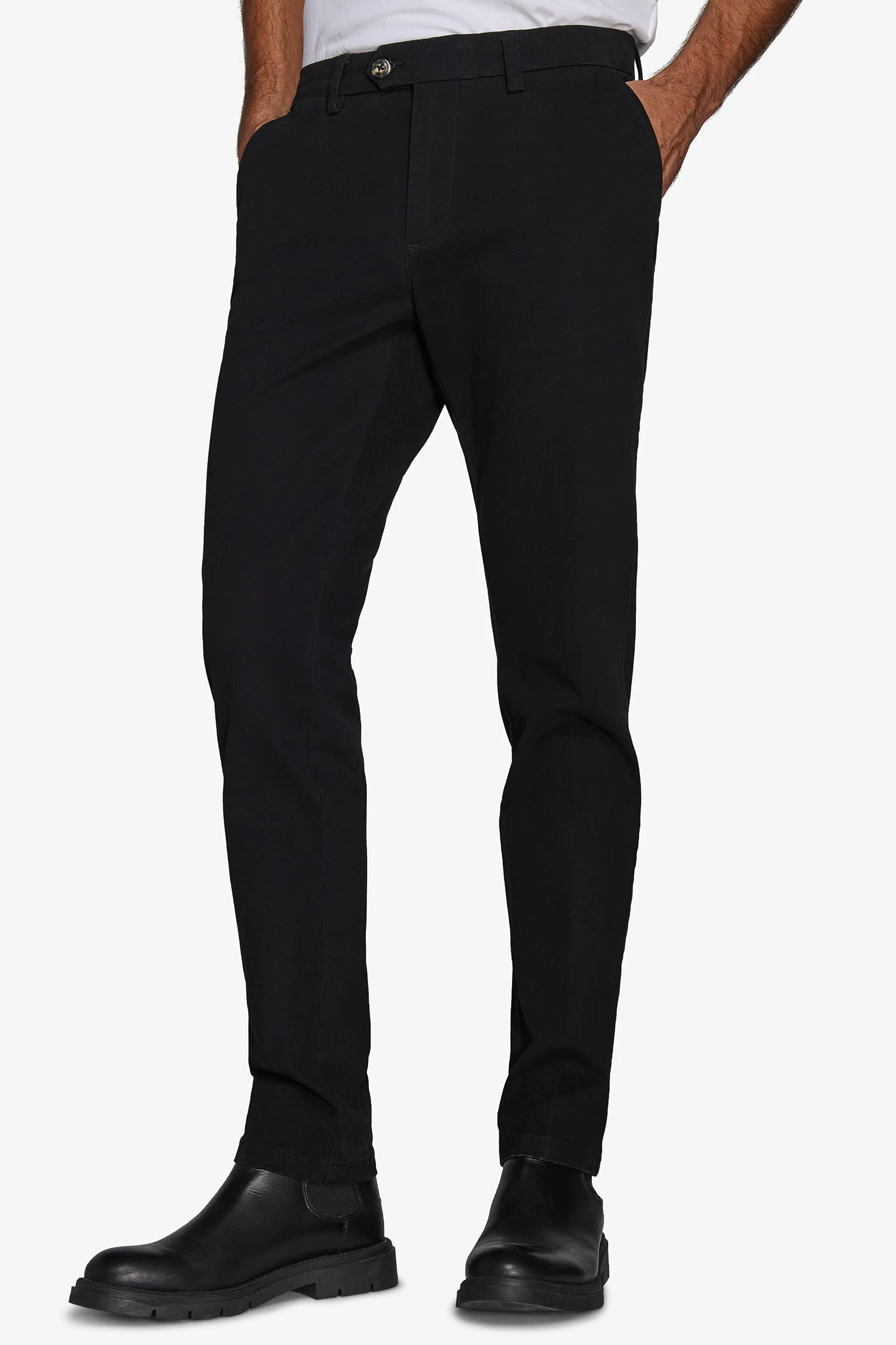 Pantalone chino gabardina nero