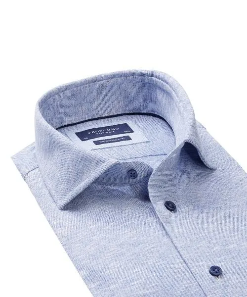 PROFUOMO / BLUE STRIPED KNITTED SHIRT