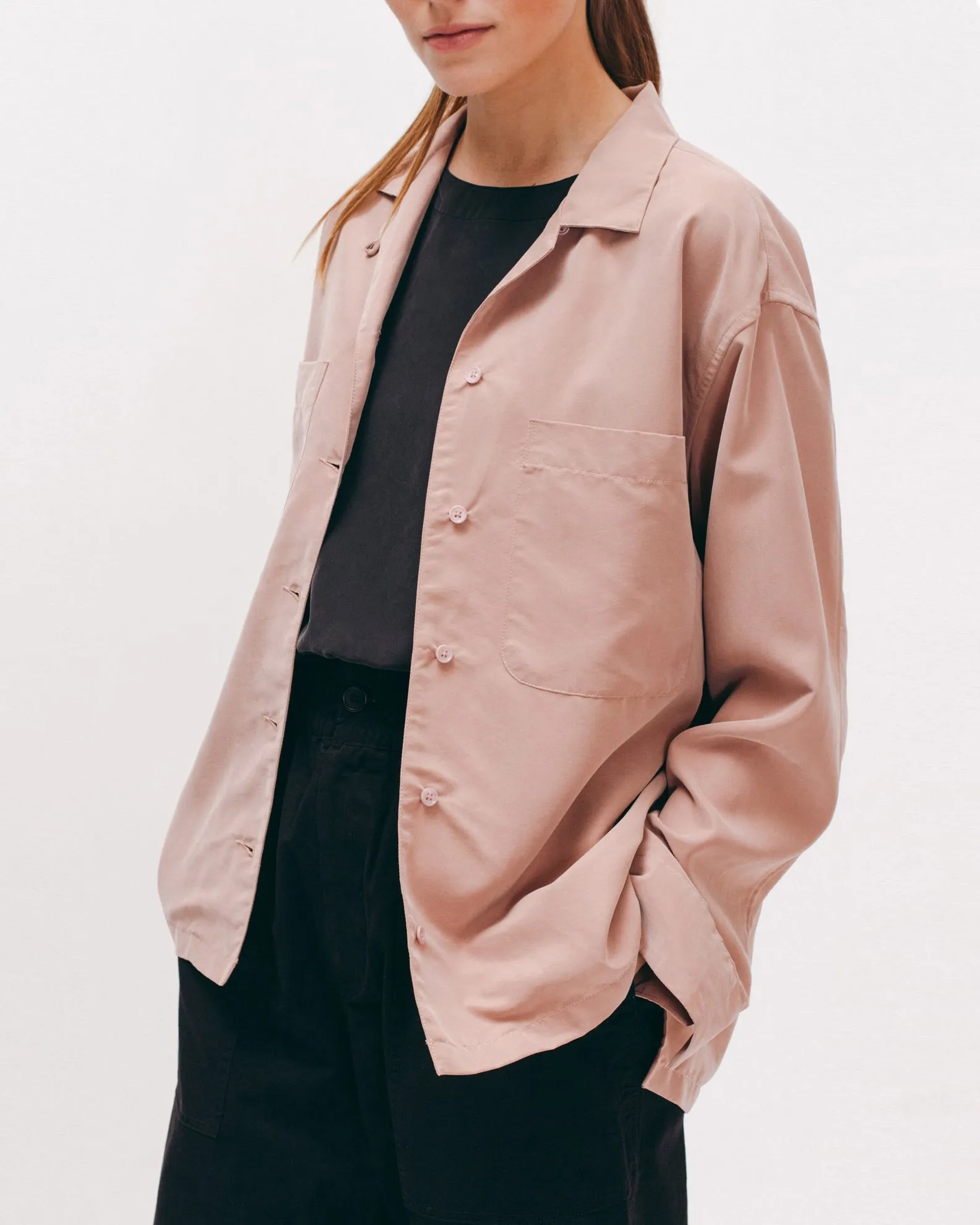 Rayon Silk LS Shirt - Coral W
