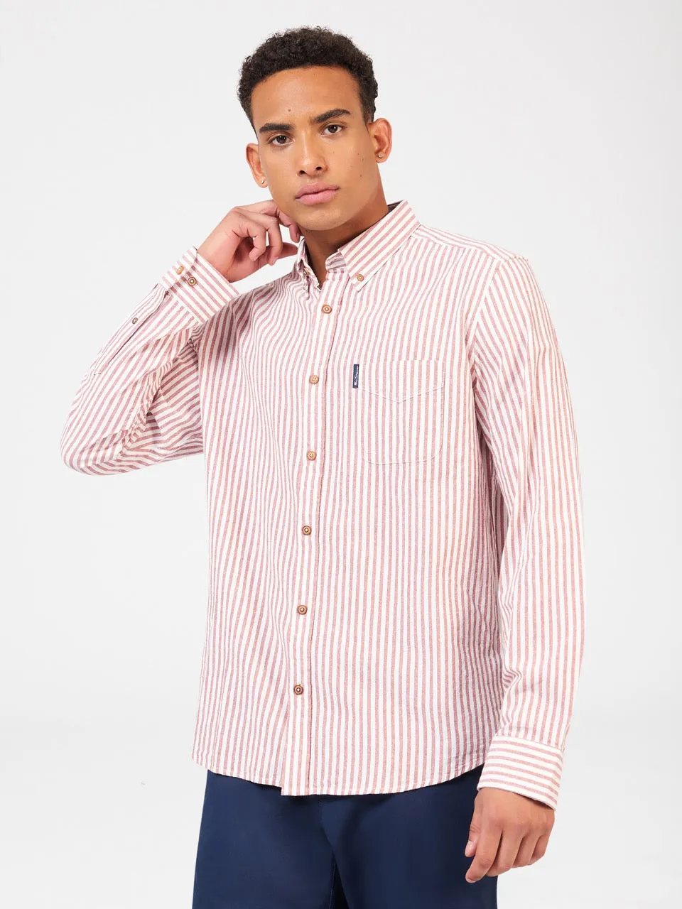 Recycled Cotton Oxford Stripe Shirt