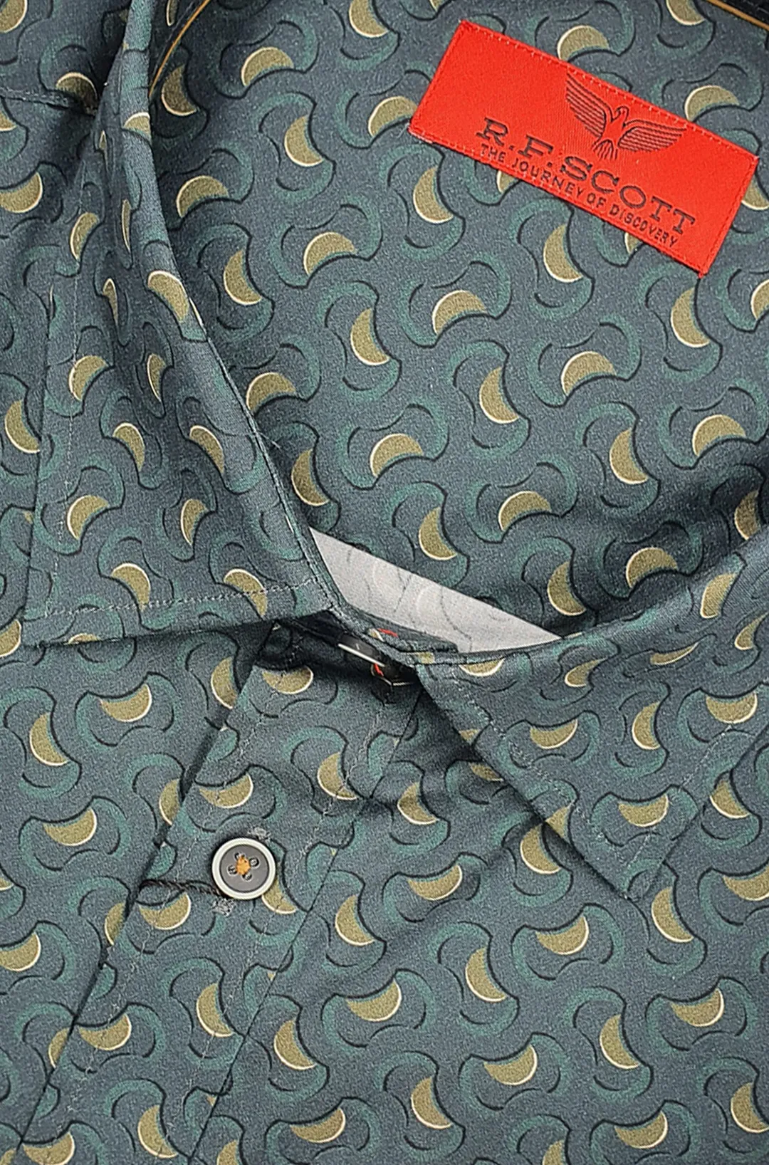 R.F. Scott Caleb Long Sleeve Shirt - Geo Bones - Steel