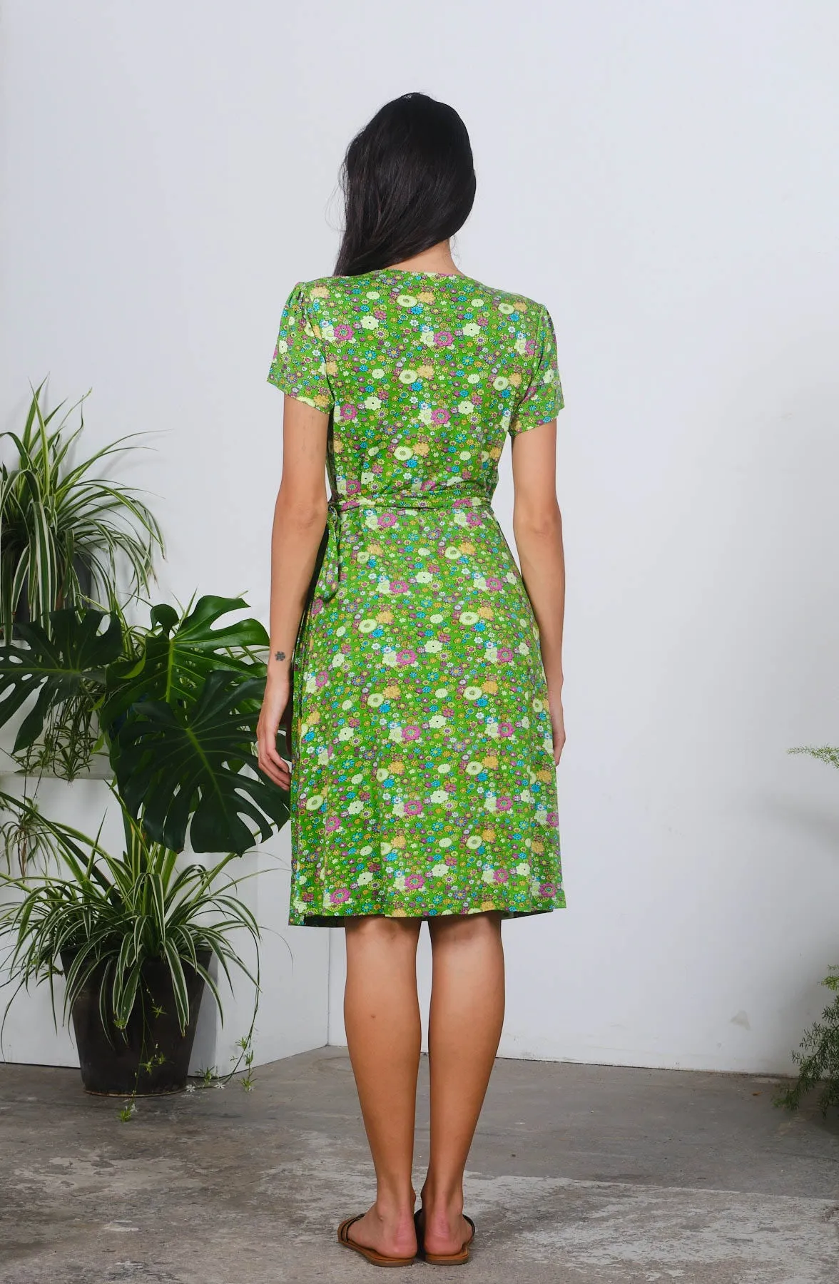 Robin S/S Dress in Retro Flower Print