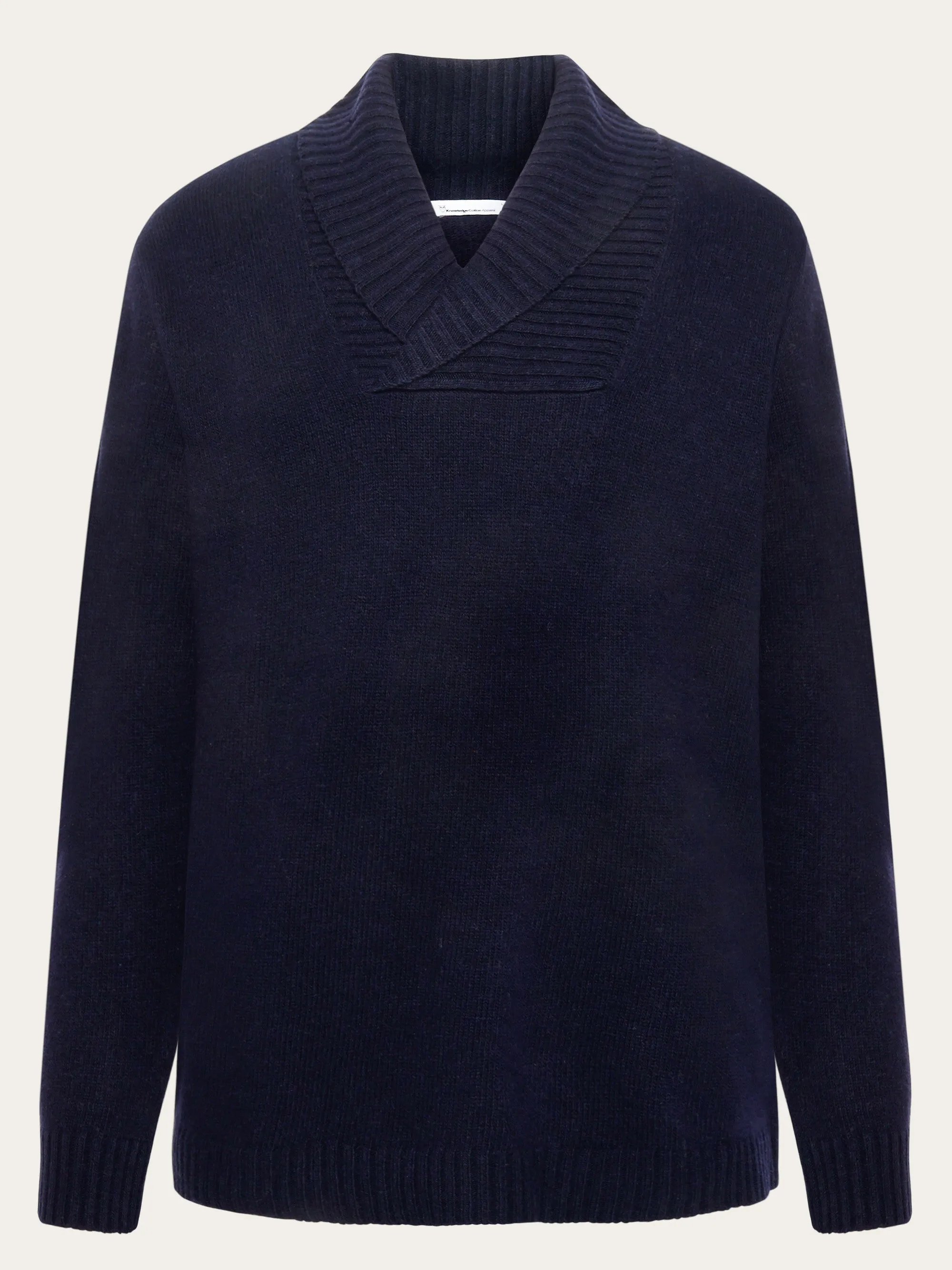 Shawl neck wool knit - RWS - Total Eclipse