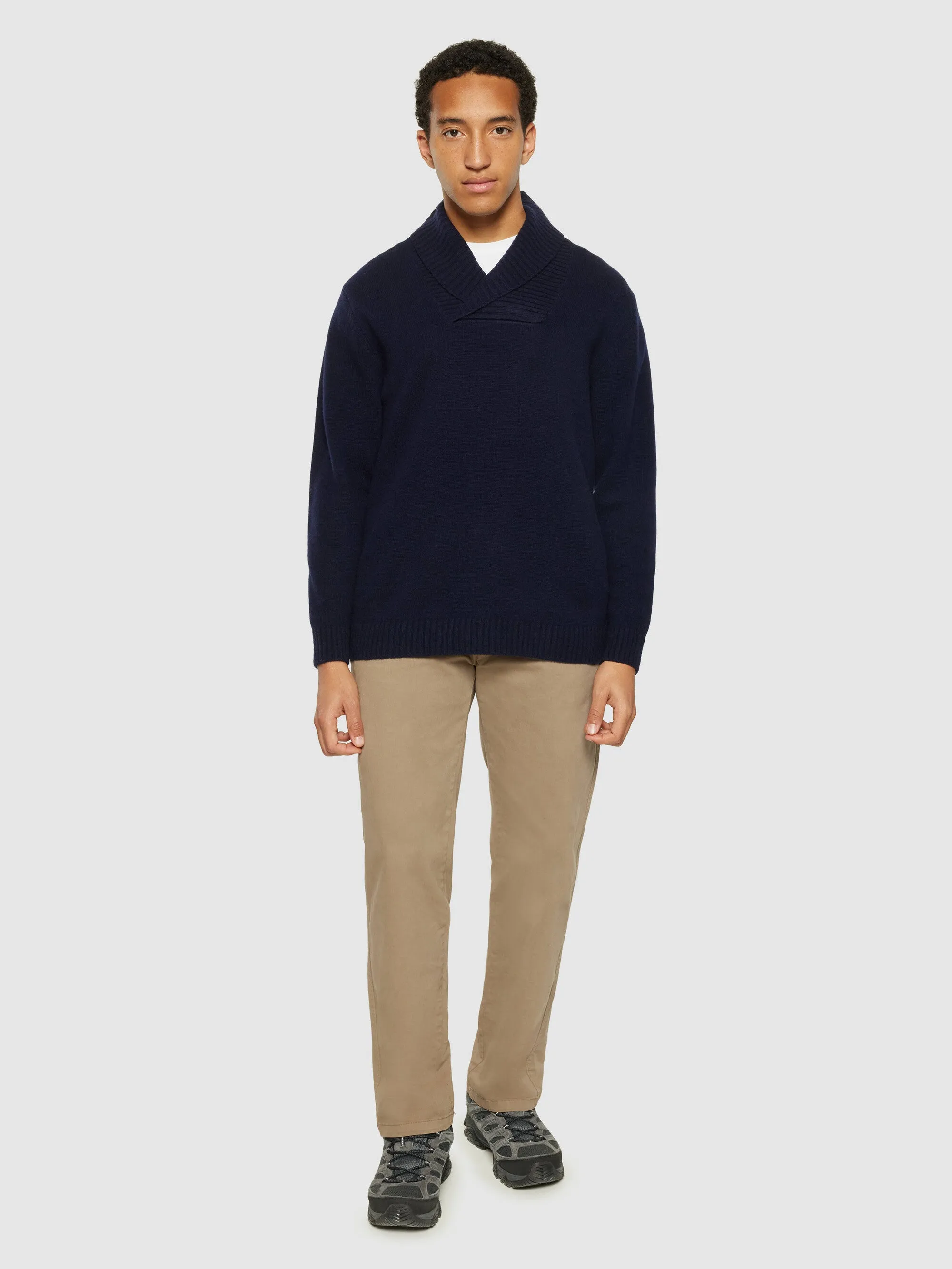 Shawl neck wool knit - RWS - Total Eclipse
