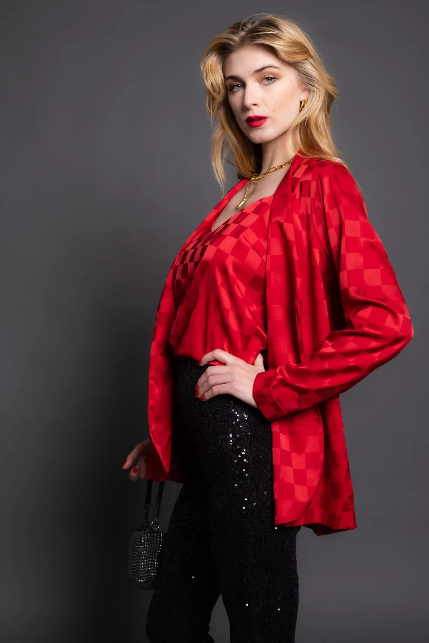 Show Me Your Mumu Felix Checkerboard Blazer