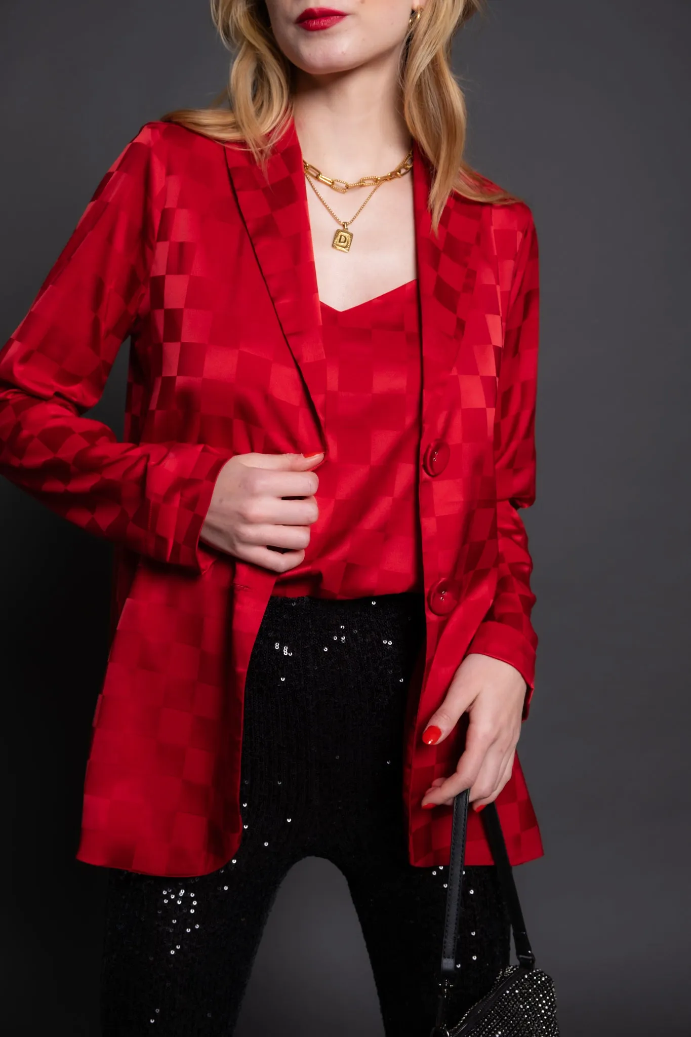 Show Me Your Mumu Felix Checkerboard Blazer