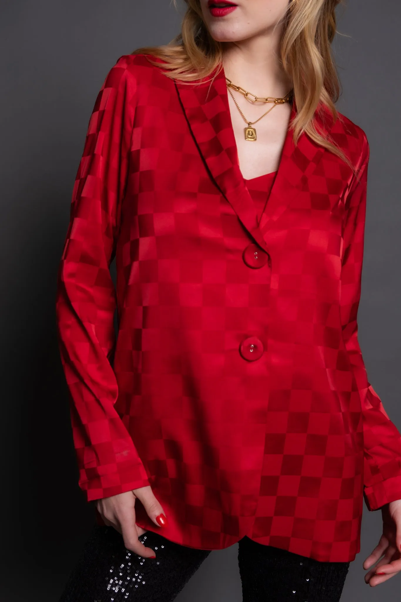 Show Me Your Mumu Felix Checkerboard Blazer