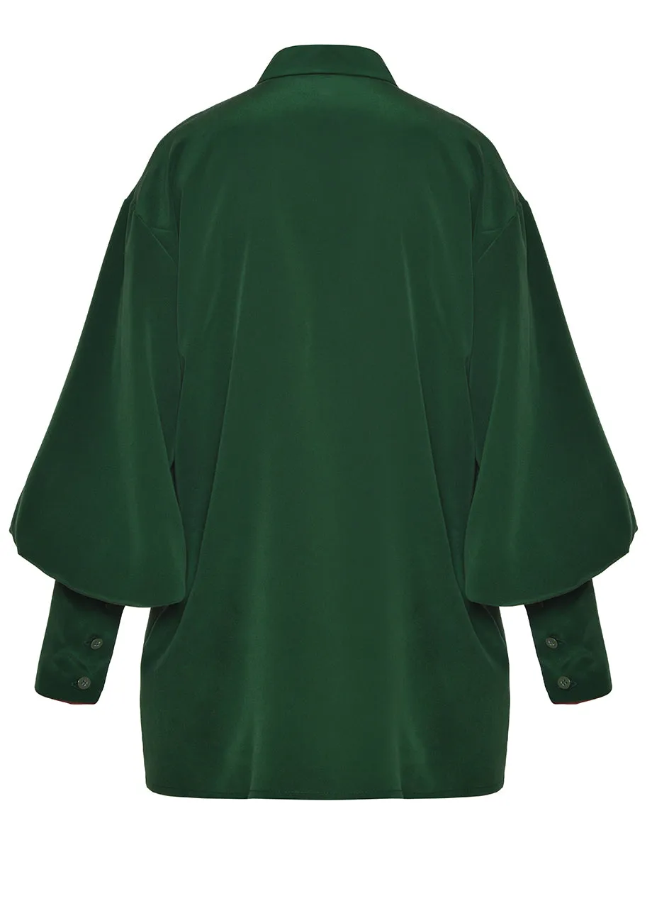 SILK SHIRT WITH BOLD POCKETS
