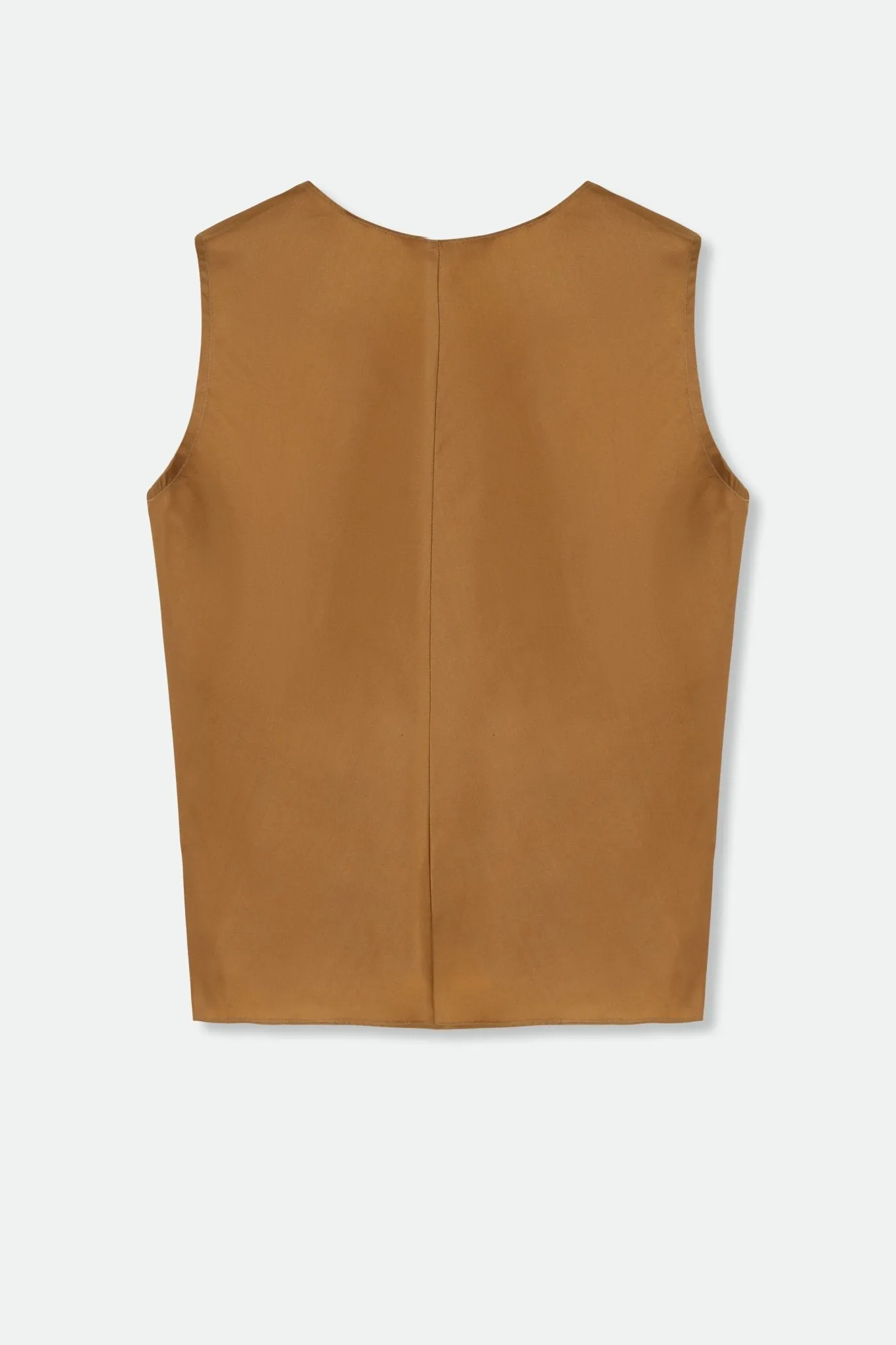 TARA SILK TWILL TWIST TANK TOP IN COPPER