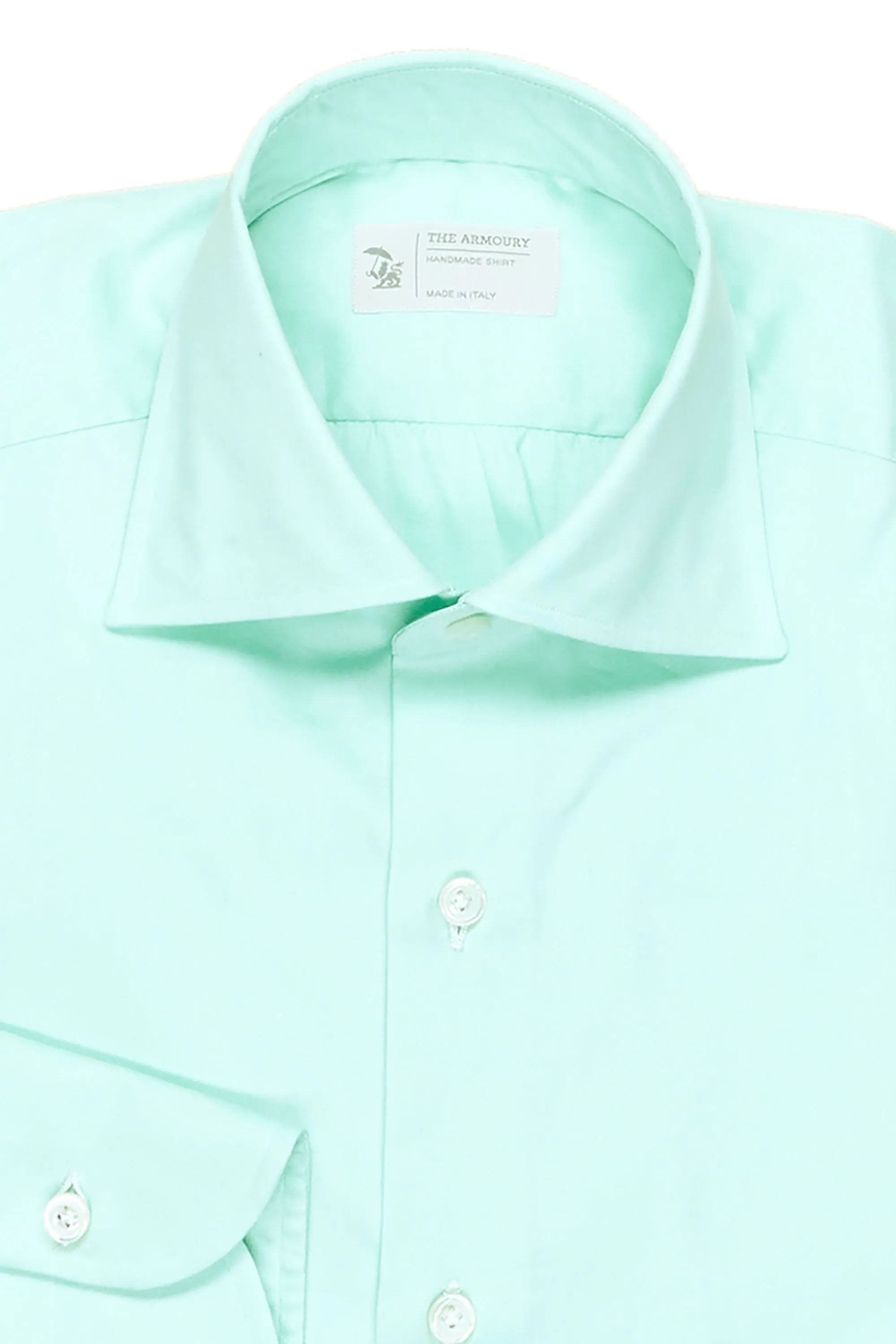 The Armoury Mint Green Cotton Oxford Spread Collar Shirt