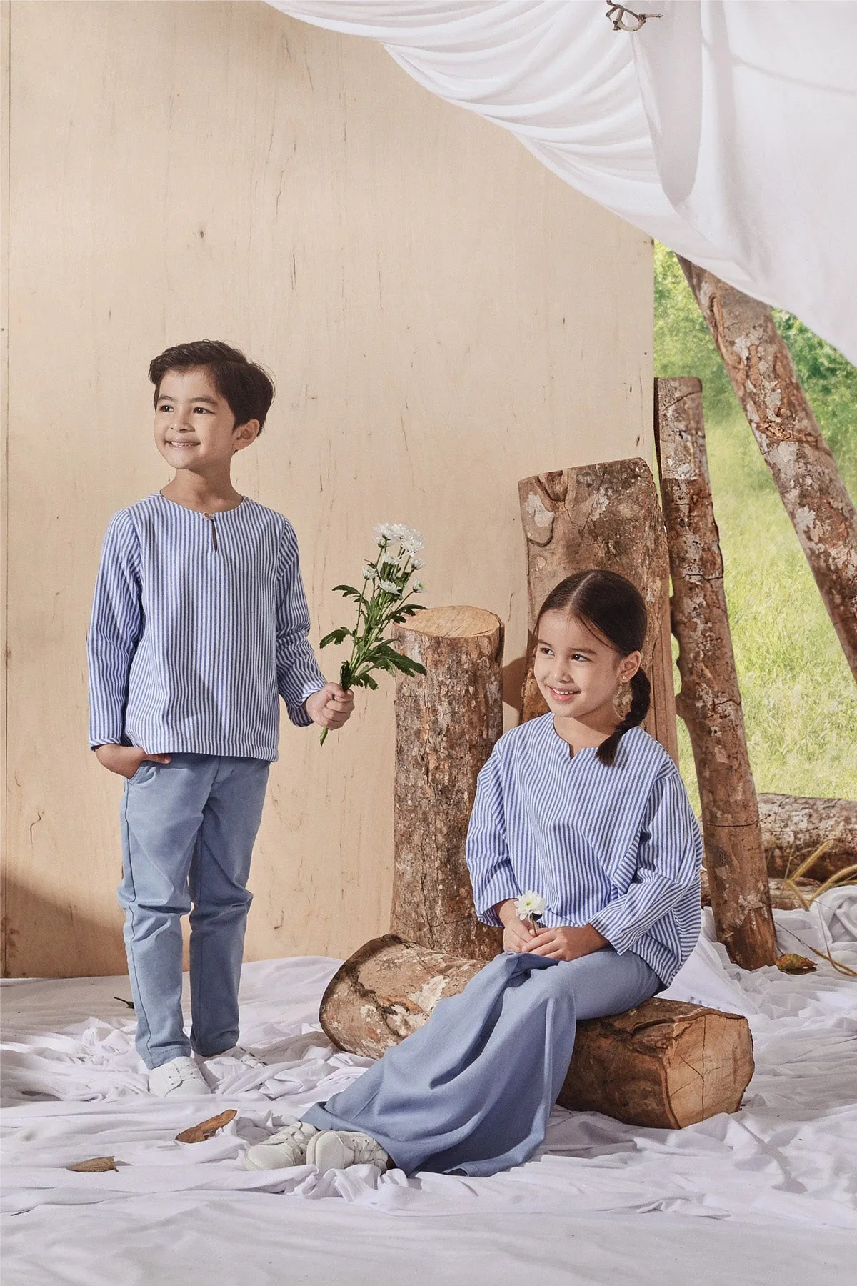 The Balik Kurta - Oxford Stripe