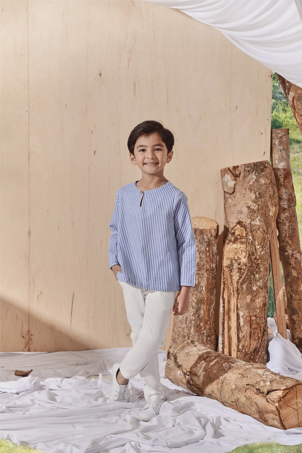 The Balik Kurta - Oxford Stripe