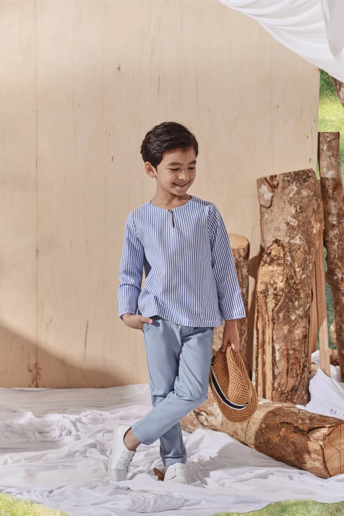 The Balik Kurta - Oxford Stripe