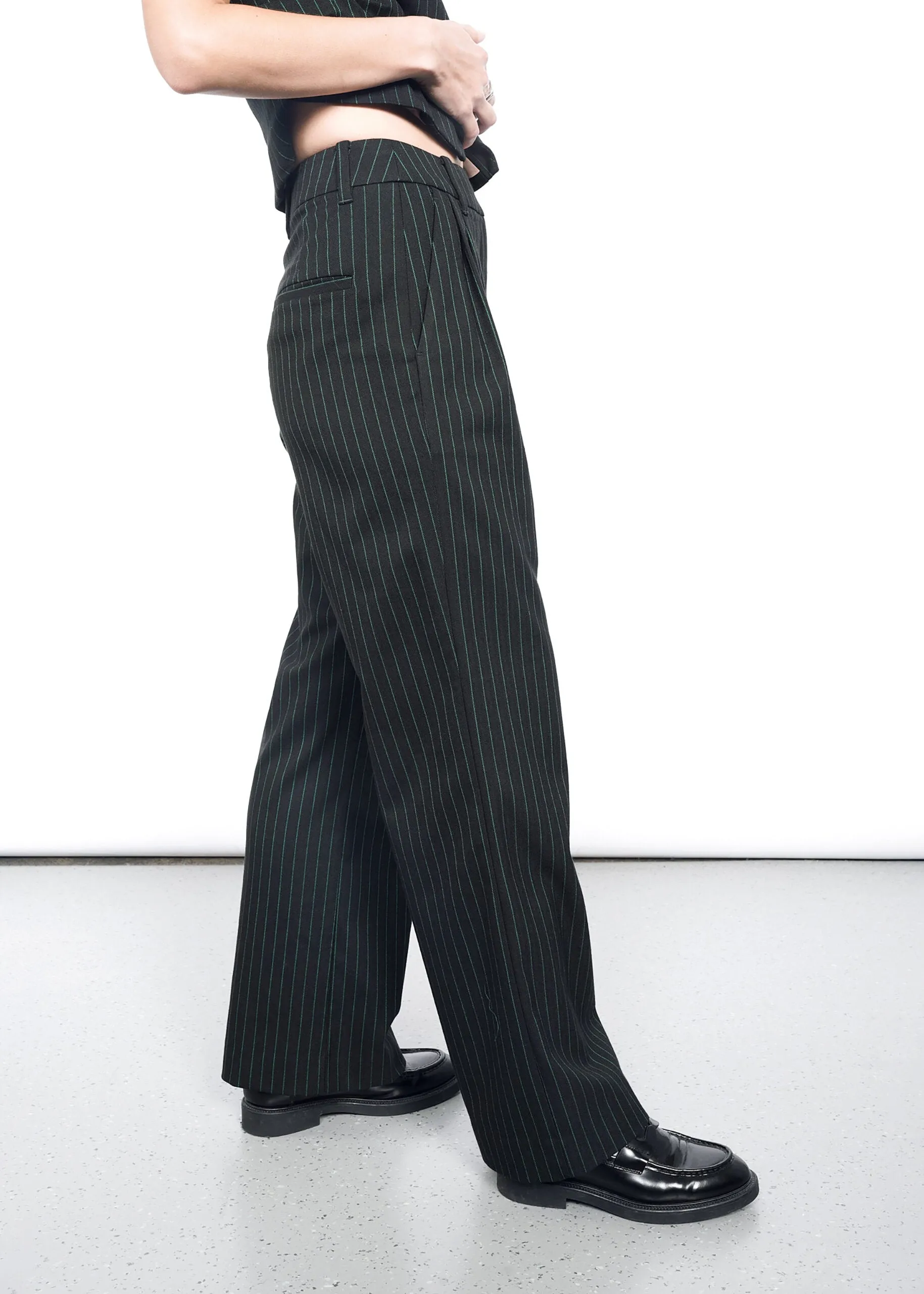 The Empower Pinstripe Wide Leg Trouser
