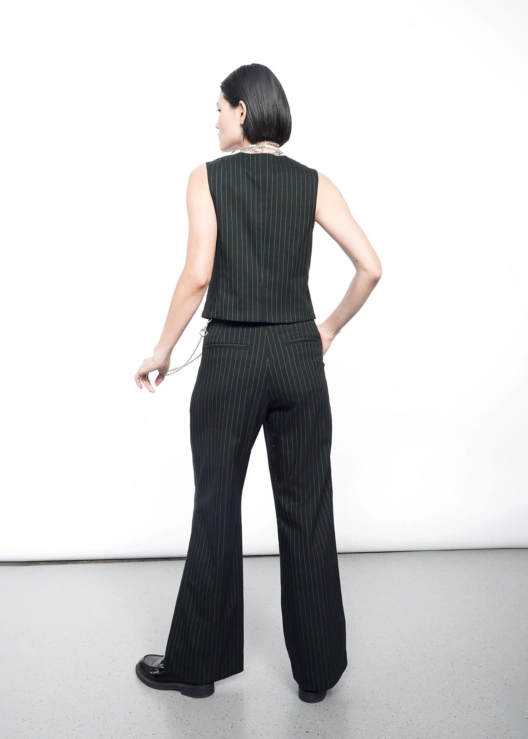 The Empower Pinstripe Wide Leg Trouser
