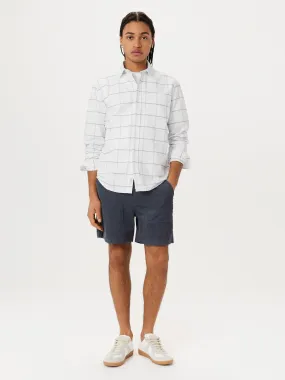 The Jasper Windowpane Oxford Shirt in Bright White