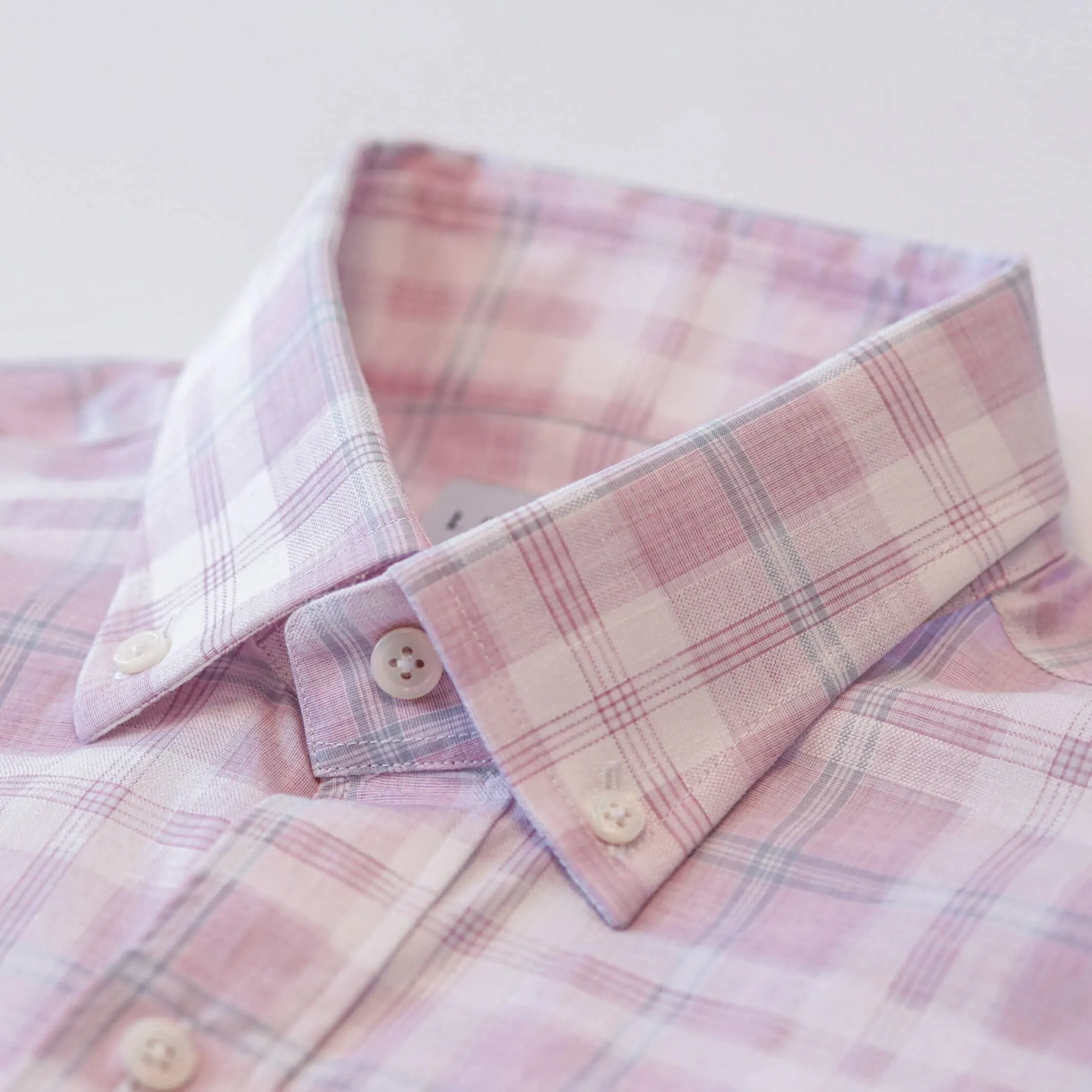 The Pink Byron Cotton Linen Plaid Custom Shirt