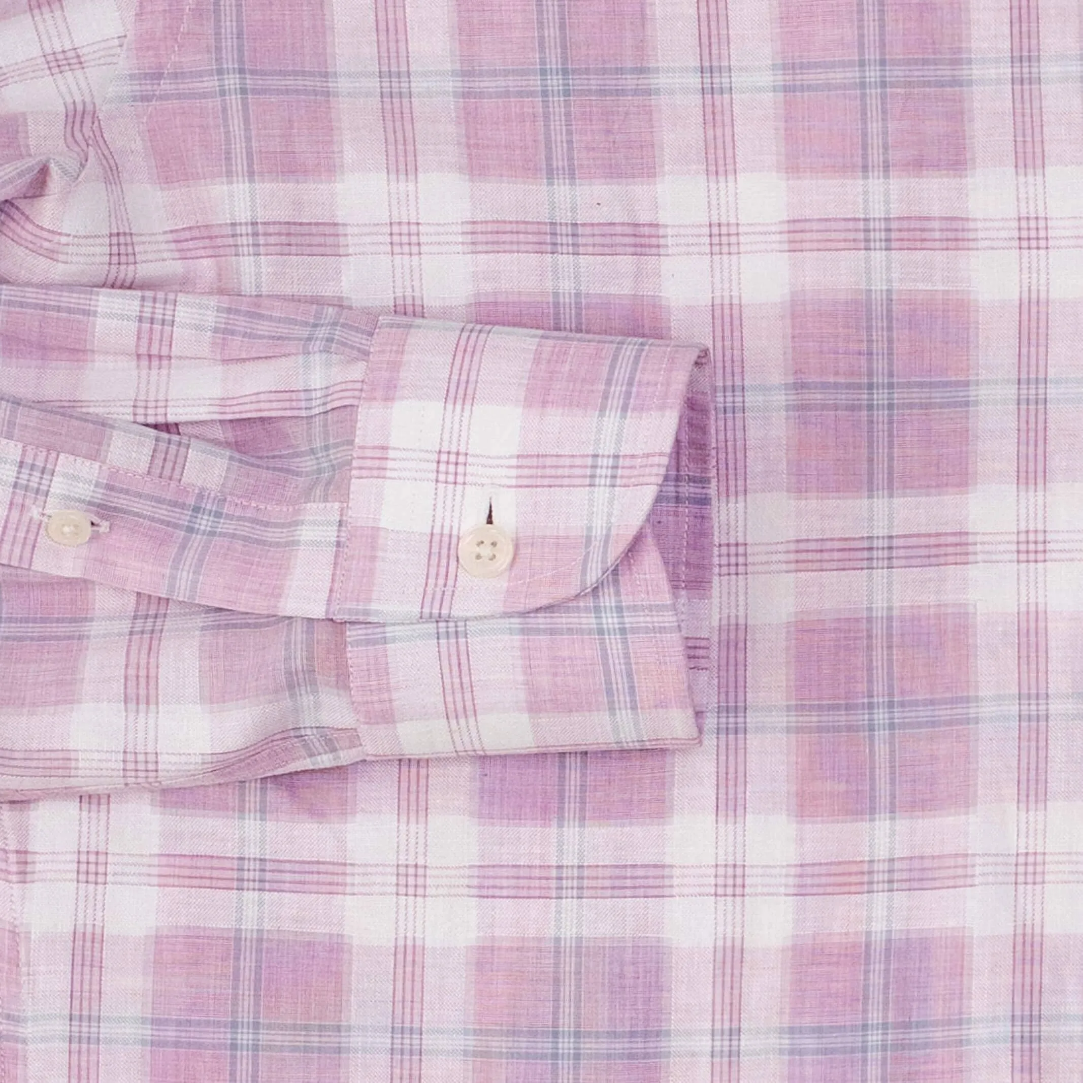 The Pink Byron Cotton Linen Plaid Custom Shirt