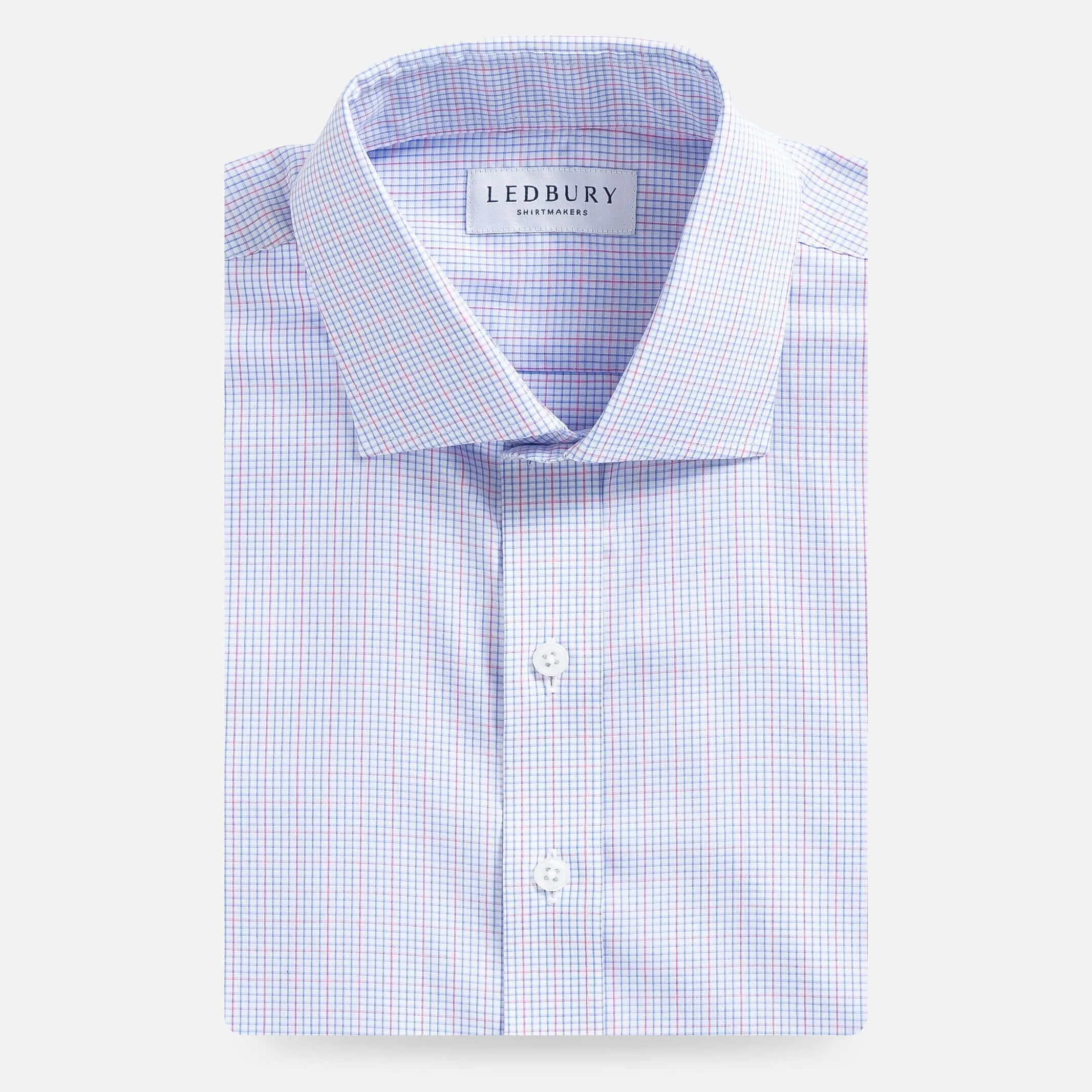 Custom Pink Kent Windowpane Check Shirt