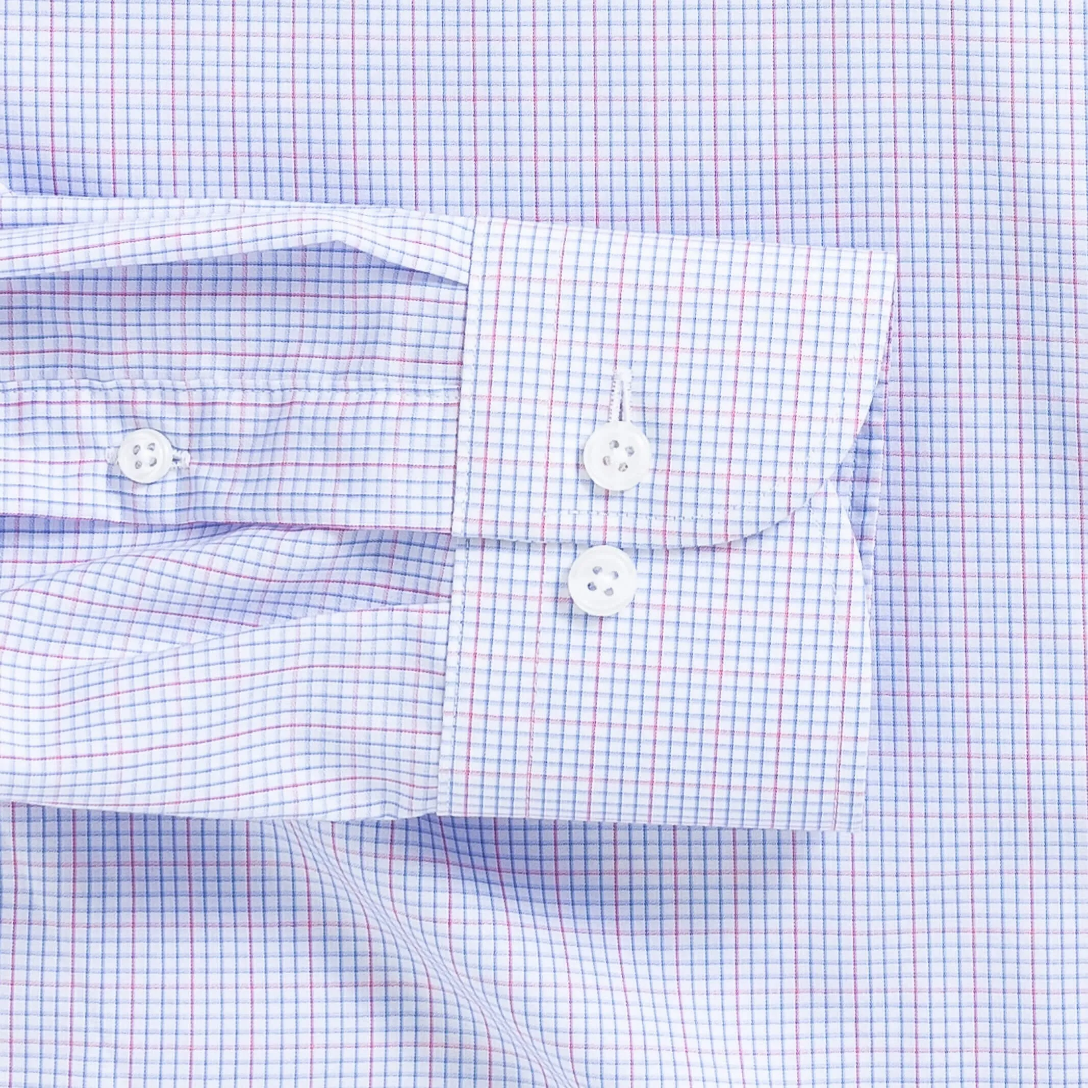 Custom Pink Kent Windowpane Check Shirt