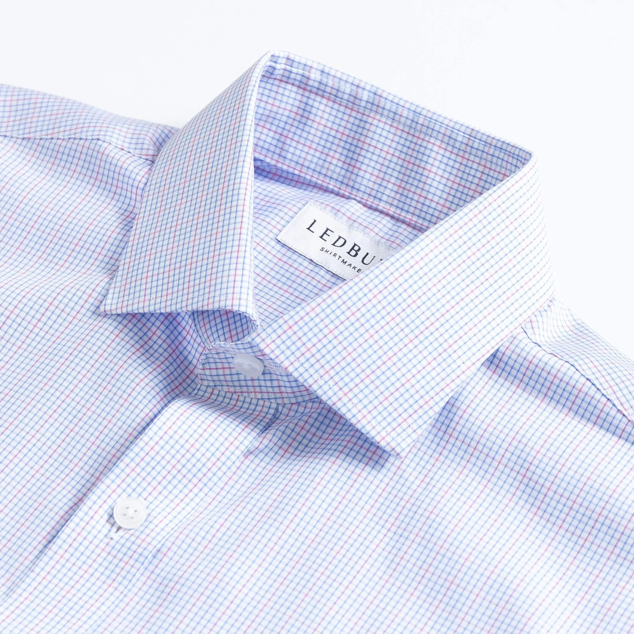 Custom Pink Kent Windowpane Check Shirt