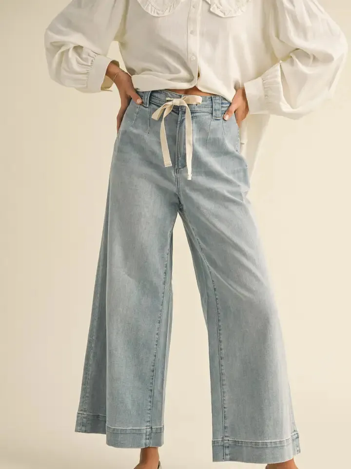 Tie Front Wide Leg Jeans