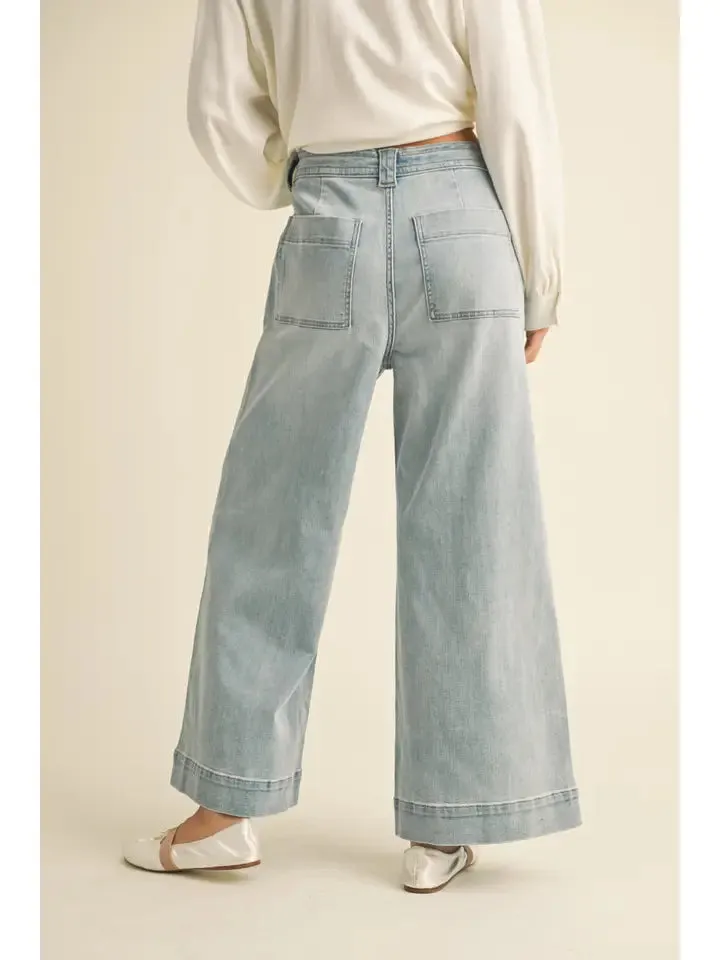 Tie Front Wide Leg Jeans