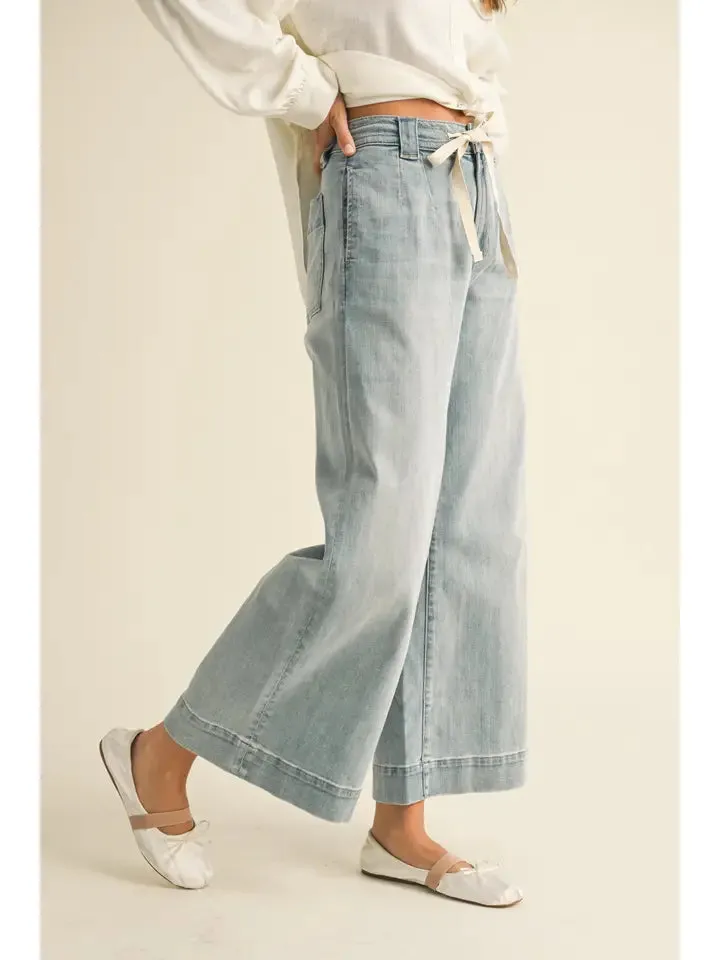 Tie Front Wide Leg Jeans