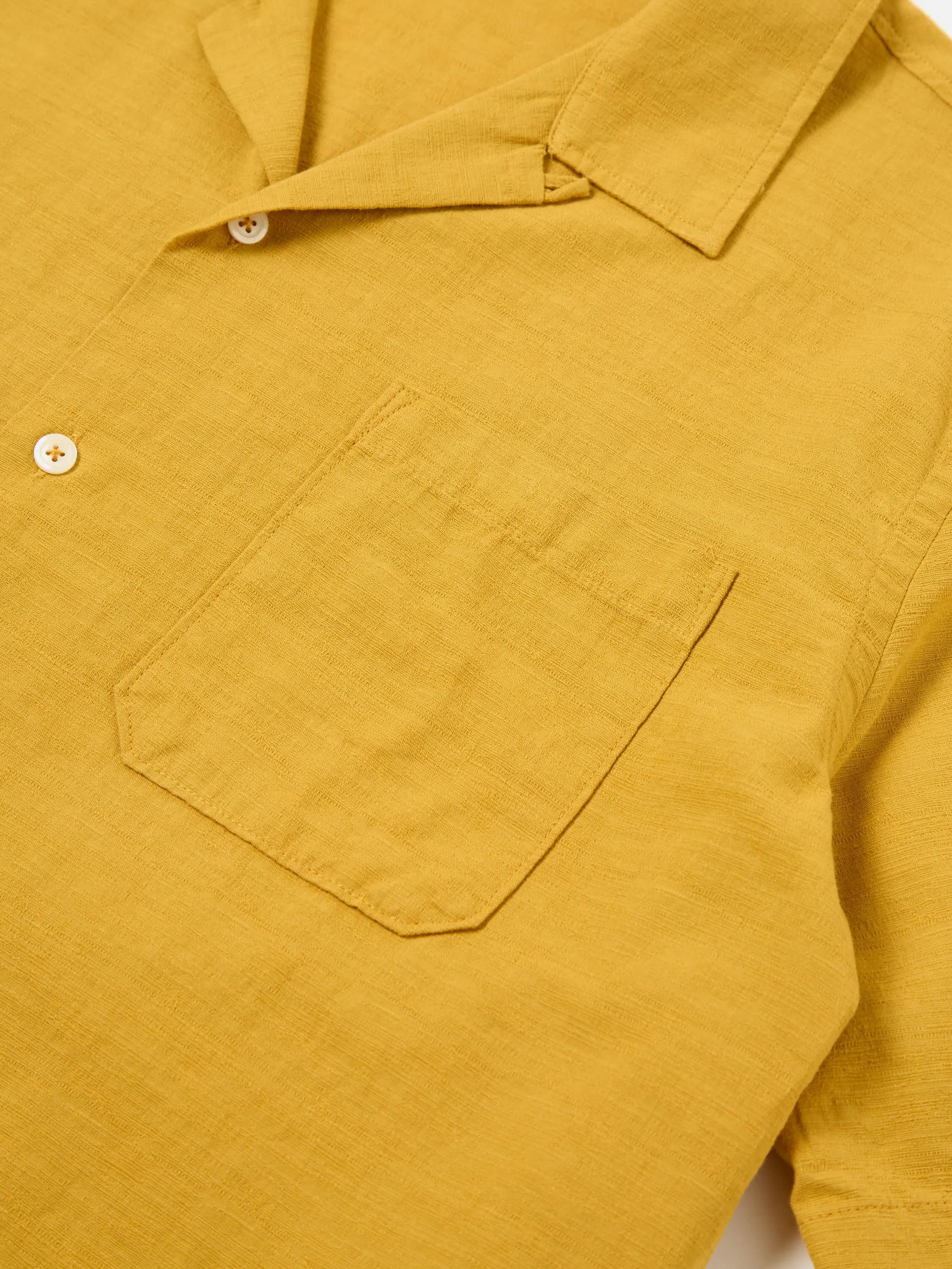 Universal Works Road Shirt in Mustard Kamura Cotton