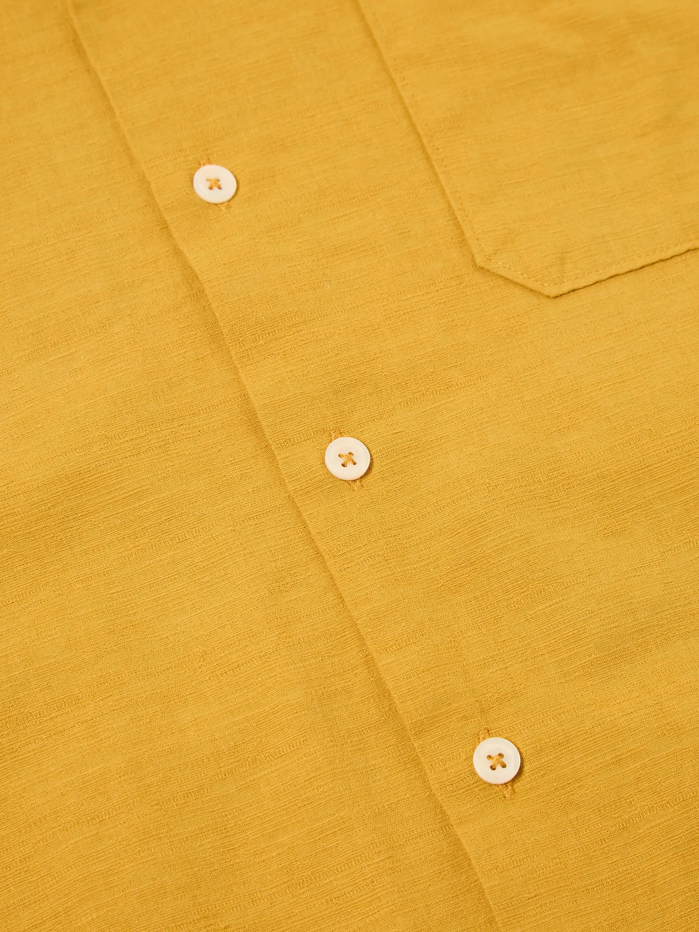 Universal Works Road Shirt in Mustard Kamura Cotton