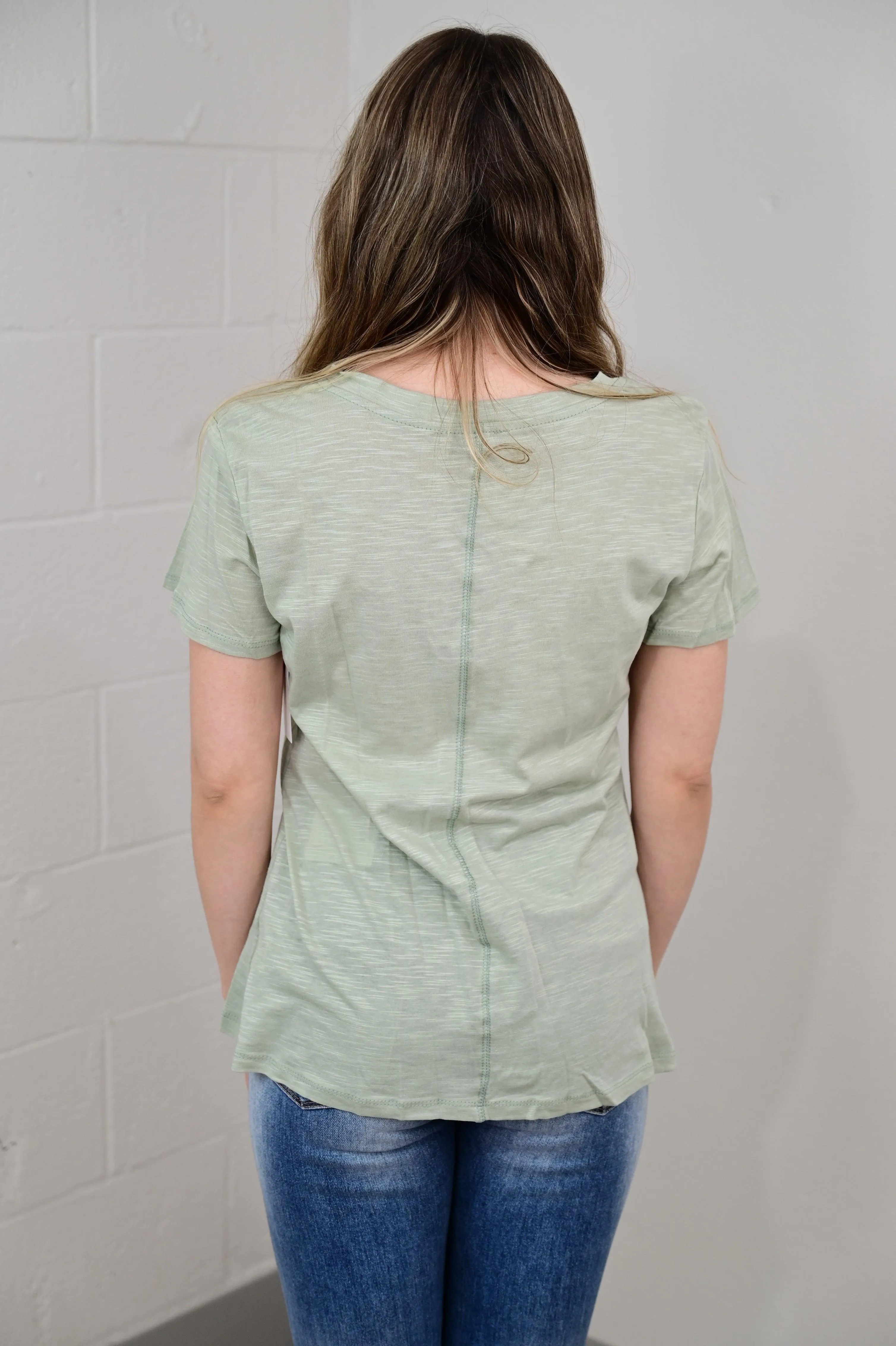 Vickie Vneck Cotton Slub Short Sleeve Tee