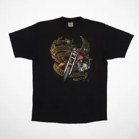 Vintage '89 Black Harley Davidson 3D Emblem Texas Tee (M)