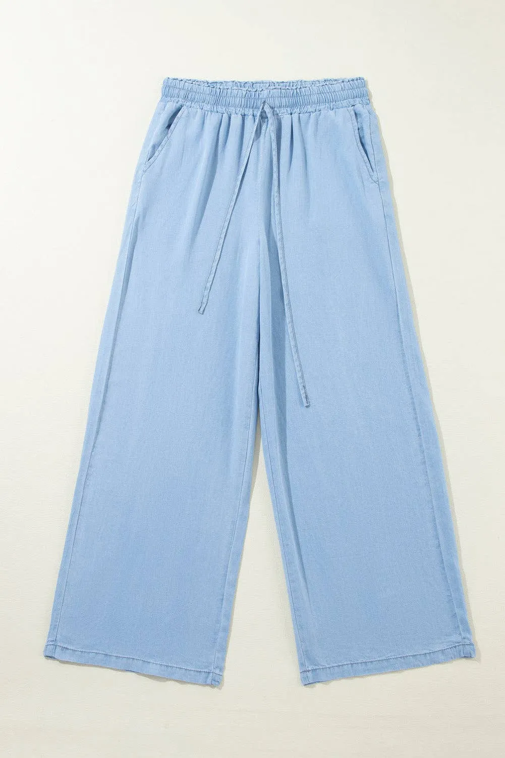 Wide Leg Chambray Pants