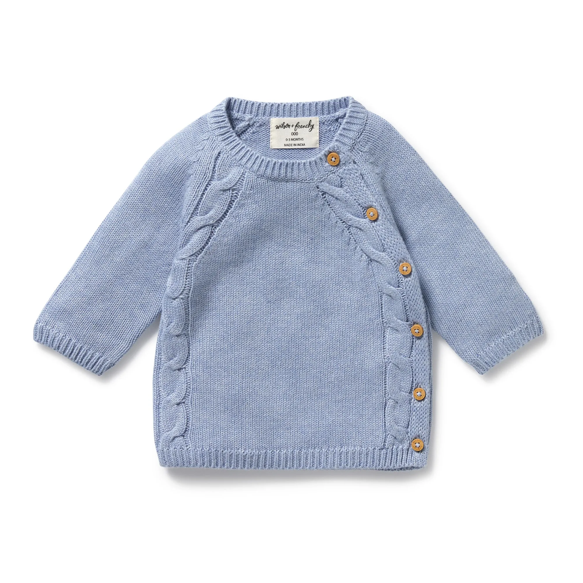 Wilson and Frenchy Organic Knitted Kimono Cardigan - Blue Speckle