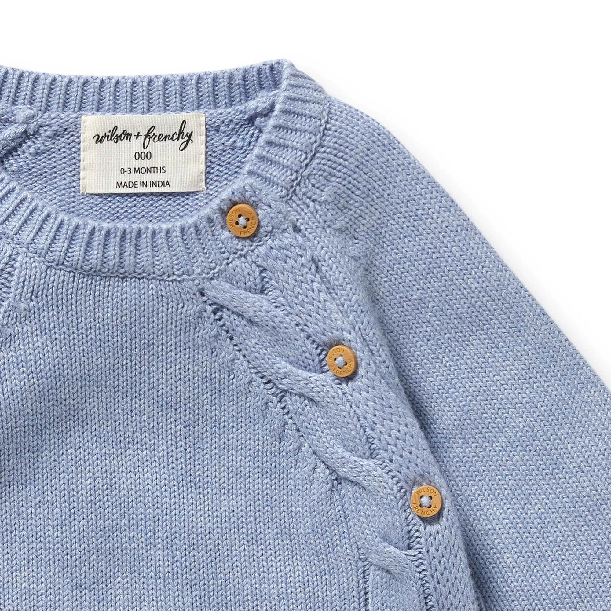 Wilson and Frenchy Organic Knitted Kimono Cardigan - Blue Speckle