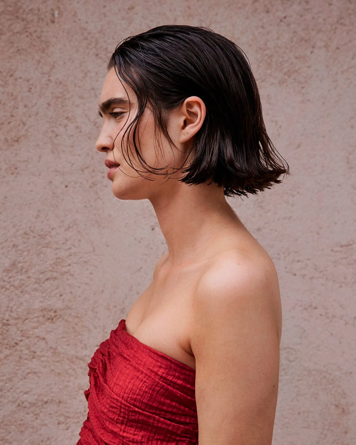 Yerse Strapless A-line Midi Dress